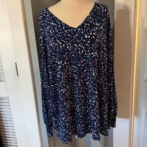Susan Graver Blue and Purple Patterned Top